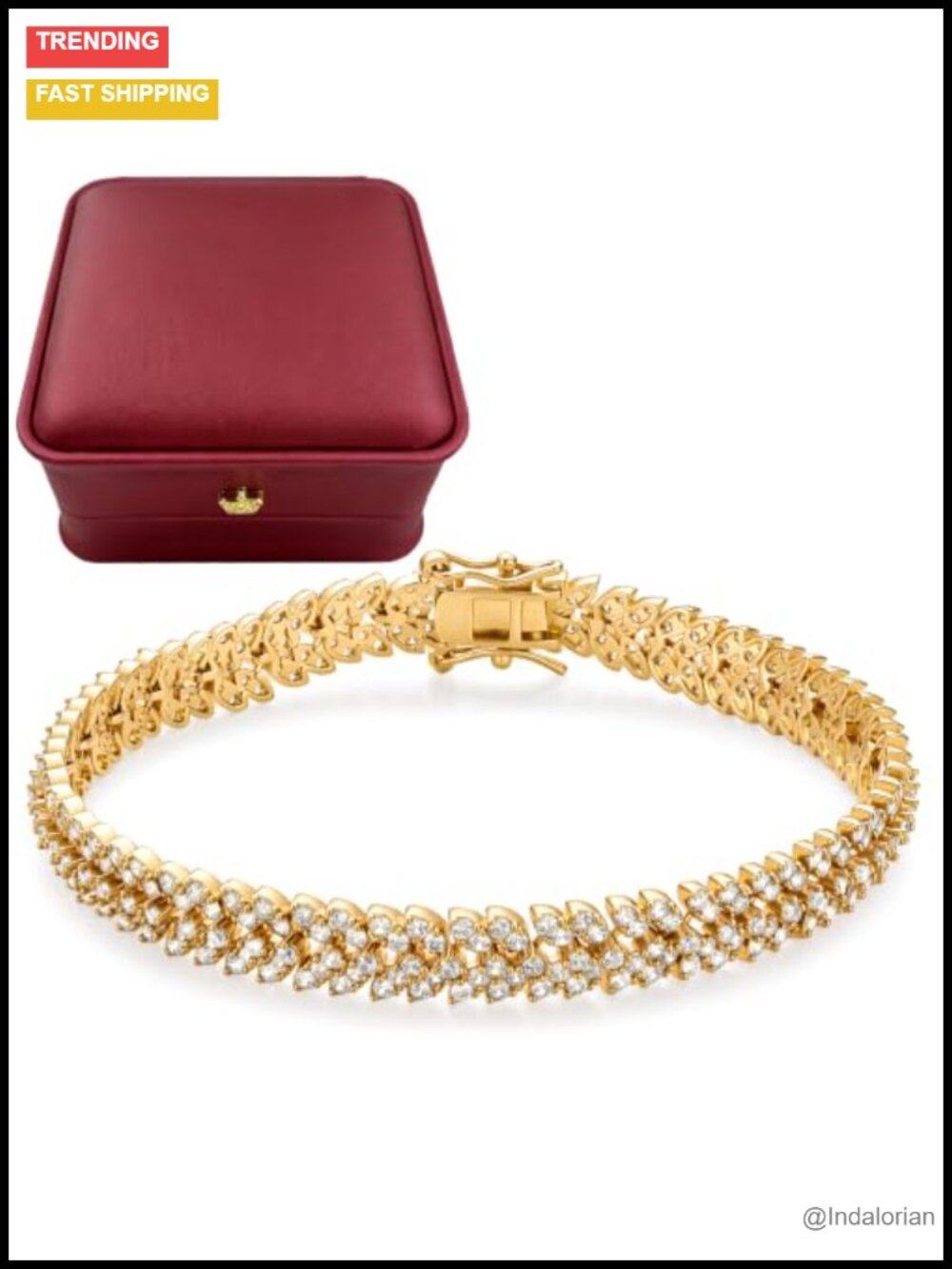 14K Gold Plated Tennis Bracelet AAAAA Cubic Zirconia Wedding